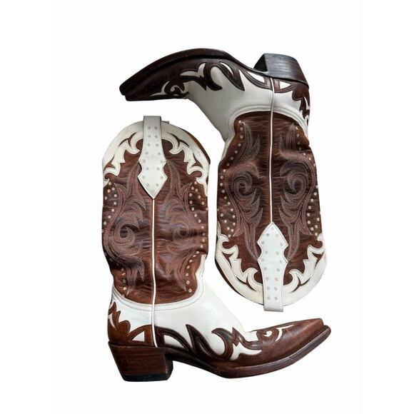 Old Gringo Shoes - Old Gringo Western Boots Brown White Decorative Stitching Women’s Size 6 B